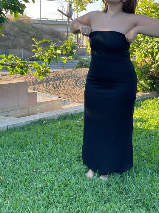 Black Strapless Maxi Dress